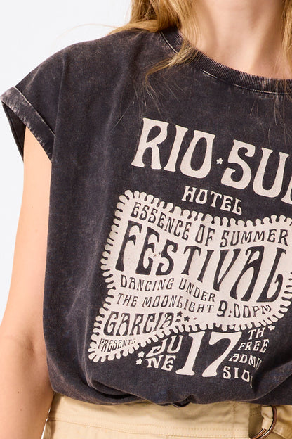 Garcia - Dark grey T-shirt Rio Sun