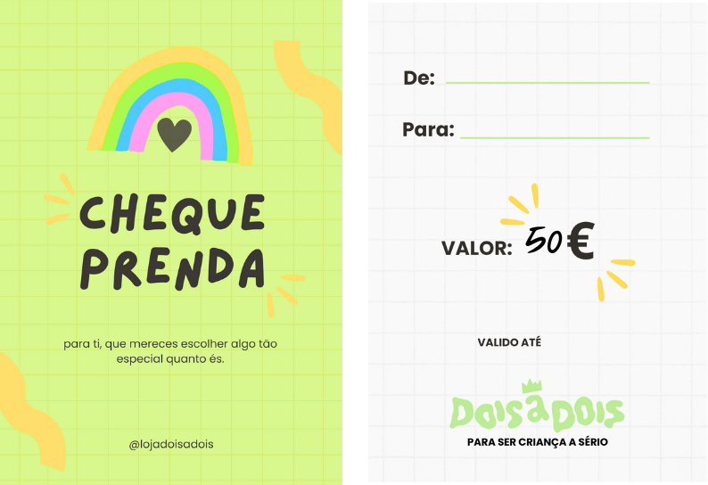 Cheque Prenda Dois a Dois