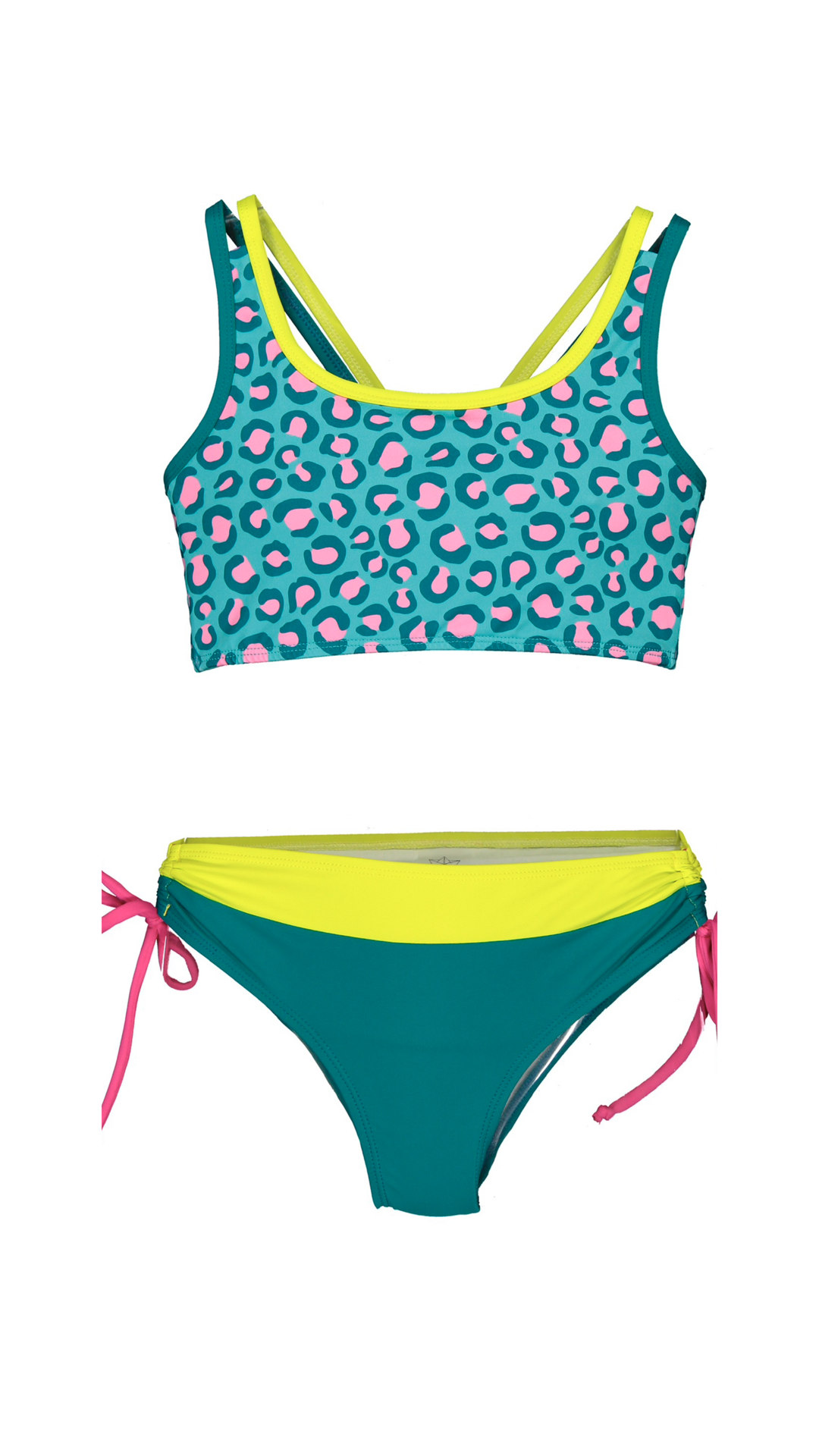 Paper Boat - Teal animal dots bikini